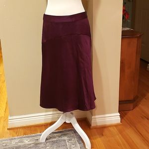Silk drop waist midi skirt